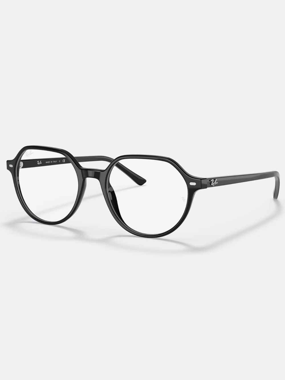 Ray-Ban Glossy Black Round-Angled Optical Frames-Unisex